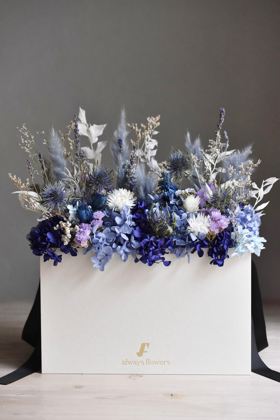 Flower BAG No.1/フラワーバッグアレンジ ブルー/ドライ&プリザーブドフラワー