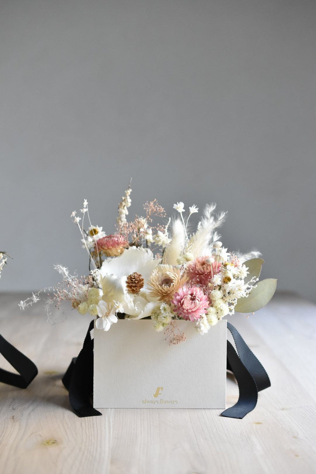 Flower BAG No.1/フラワーバッグアレンジ ベージュ/ドライ&プリザーブドフラワー