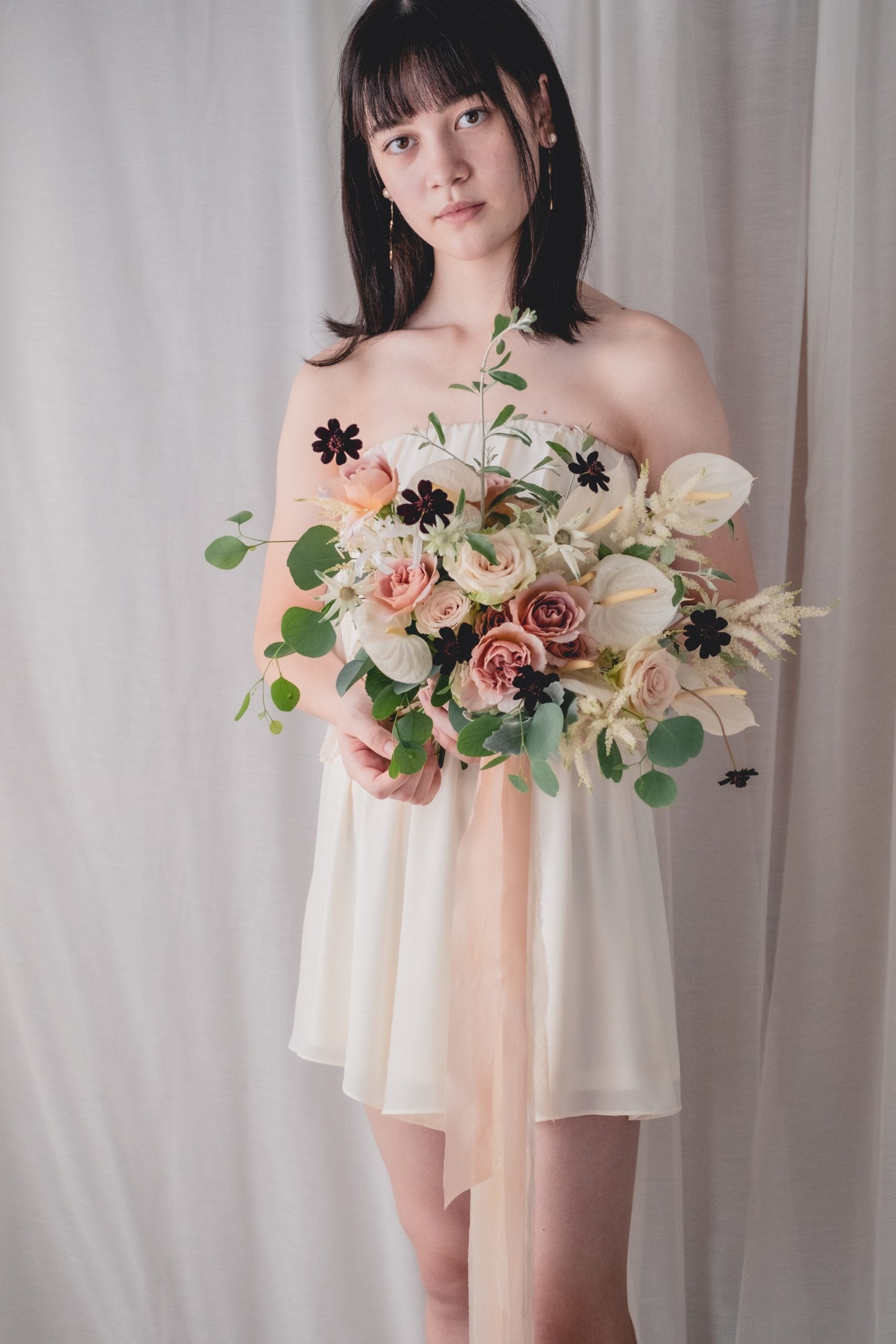 【エリア限定】Wedding Bouquet/オーダーデザインサンプル/ フレッシュフラワー/ニュアンスホワイト