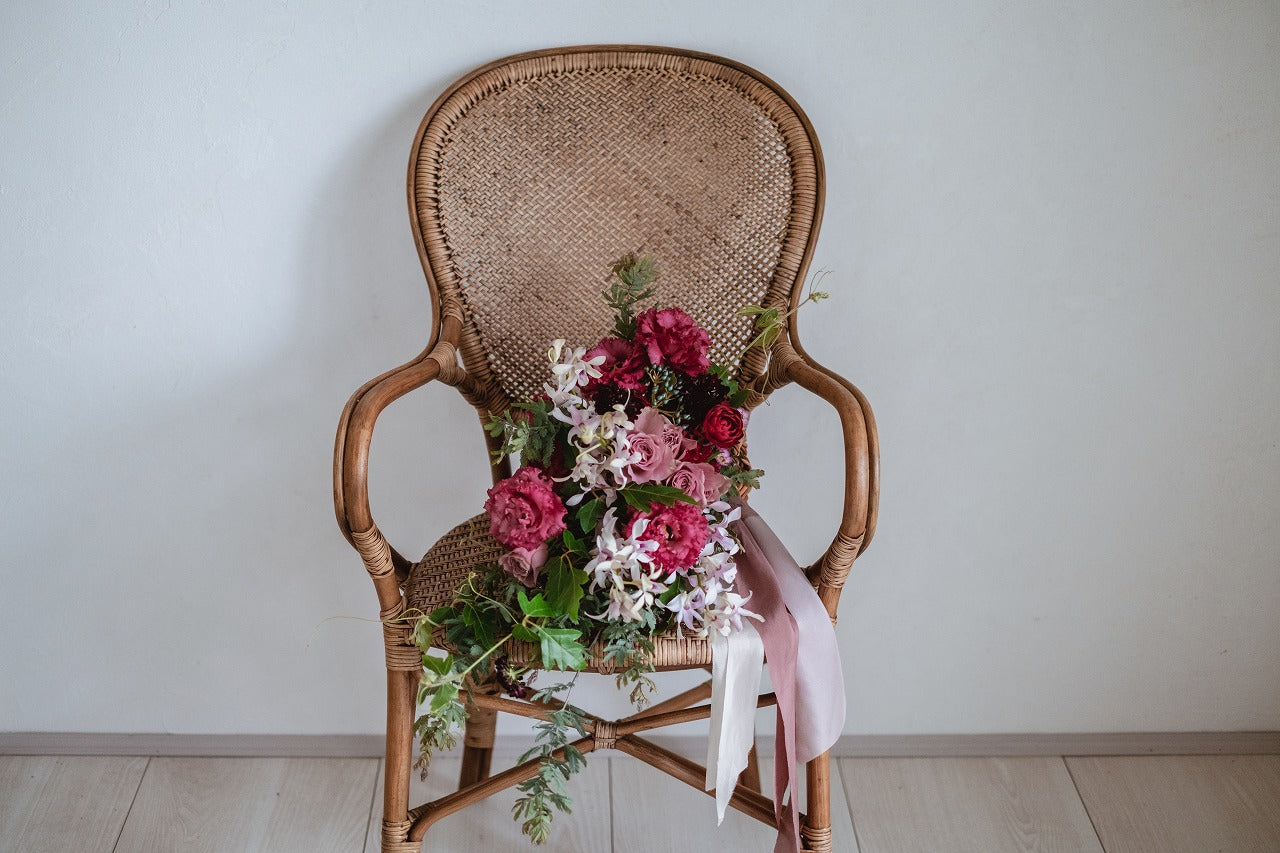 【エリア限定】Wedding Bouquet／オーダーデザインブーケサンプル／ フレッシュフラワー／モダンキャスケード