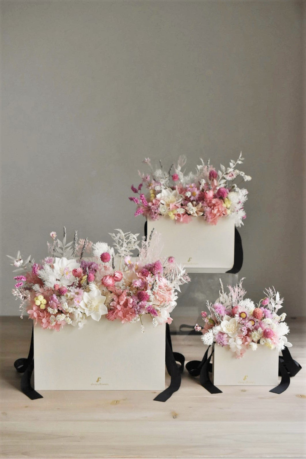 Flower BAG No.1/フラワーバッグアレンジ ペールピンク/ドライ&プリザーブドフラワー