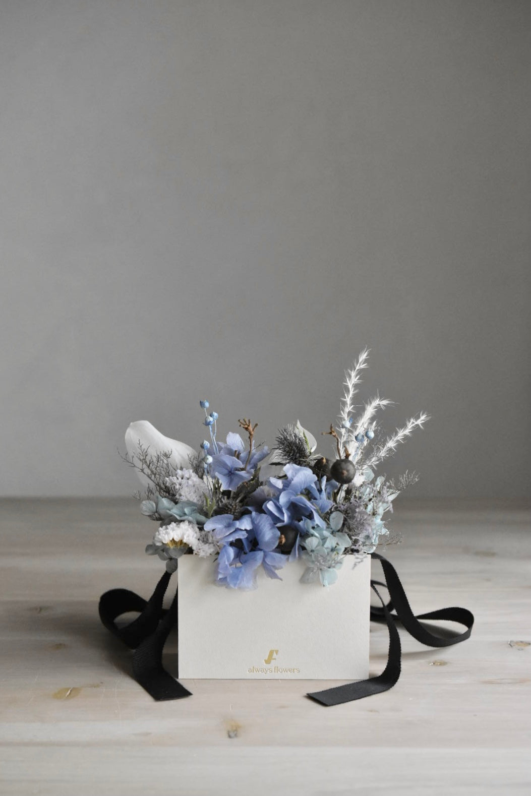 Flower BAG No.1/フラワーバッグアレンジ ブルー/ドライ&プリザーブドフラワー