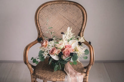 【エリア限定】Wedding Bouquet／オーダーデザインサンプル／ フレッシュフラワー／ニュアンスホワイト