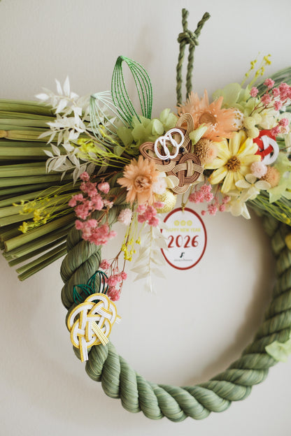 数量限定2026・SHIMEKAZARI◆しめ飾り　OKAZARI MARU／ドライ＆プリザーブドフラワー