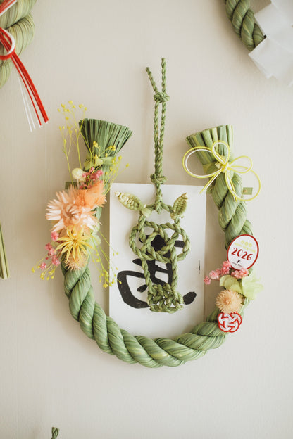 数量限定2026・SHIMEKAZARI◆しめ飾り　OKAZARI UMA／ドライ＆プリザーブドフラワー