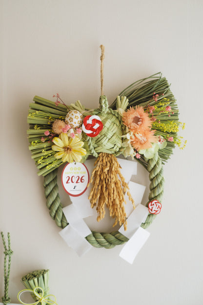 数量限定2026・SHIMEKAZARI◆しめ飾り　OKAZARI MARU／ドライ＆プリザーブドフラワー