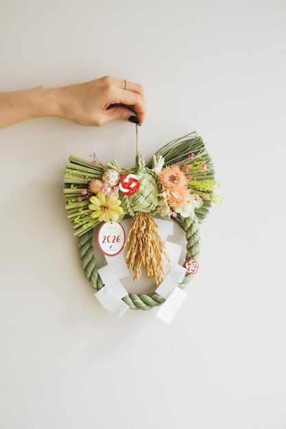 数量限定2026・SHIMEKAZARI◆しめ飾り　OKAZARI MARU／ドライ＆プリザーブドフラワー