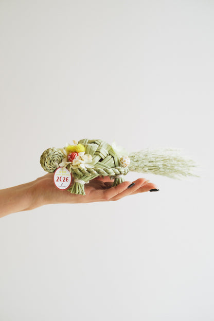 数量限定2026・SHIMEKAZARI◆しめ飾り　OMEKASHI KAME／ドライ＆プリザーブドフラワー