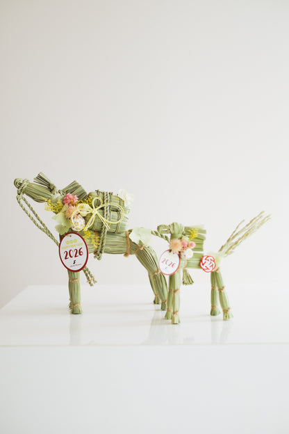 数量限定2026・SHIMEKAZARI◆しめ飾り　OKAZARI UMA／ドライ＆プリザーブドフラワー