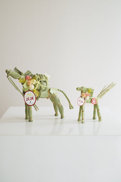 数量限定2026・SHIMEKAZARI◆しめ飾り　OKAZARI UMA／ドライ＆プリザーブドフラワー