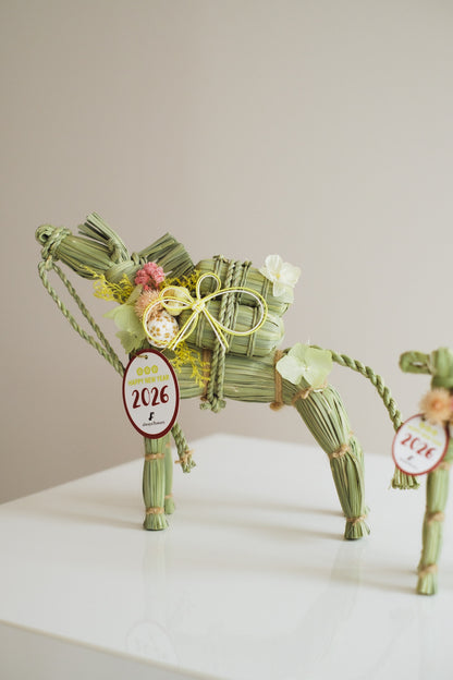 数量限定2026・SHIMEKAZARI◆しめ飾り　OKAZARI UMA／ドライ＆プリザーブドフラワー