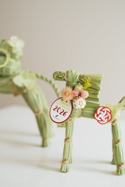 数量限定2026・SHIMEKAZARI◆しめ飾り　OKAZARI UMA／ドライ＆プリザーブドフラワー