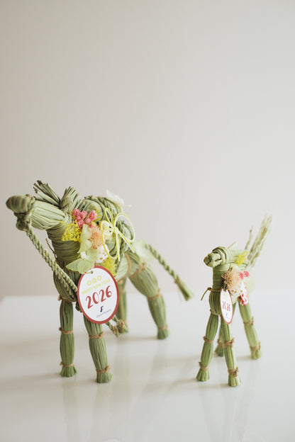 数量限定2026・SHIMEKAZARI◆しめ飾り　OKAZARI UMA／ドライ＆プリザーブドフラワー