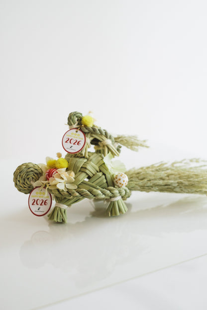 数量限定2026・SHIMEKAZARI◆しめ飾り　OMEKASHI KAME／ドライ＆プリザーブドフラワー