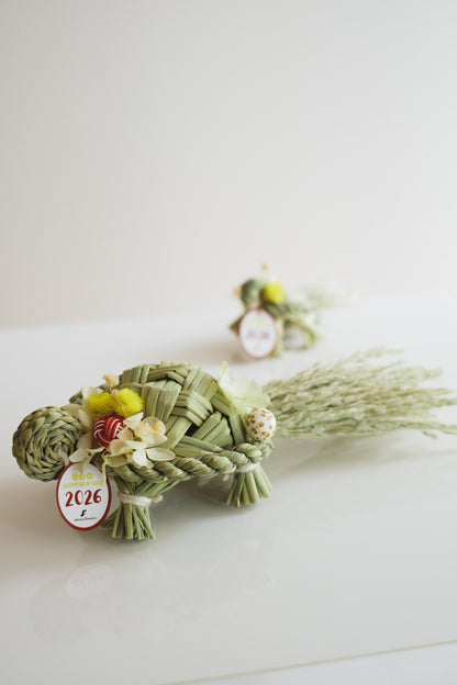 数量限定2026・SHIMEKAZARI◆しめ飾り　OMEKASHI KAME／ドライ＆プリザーブドフラワー