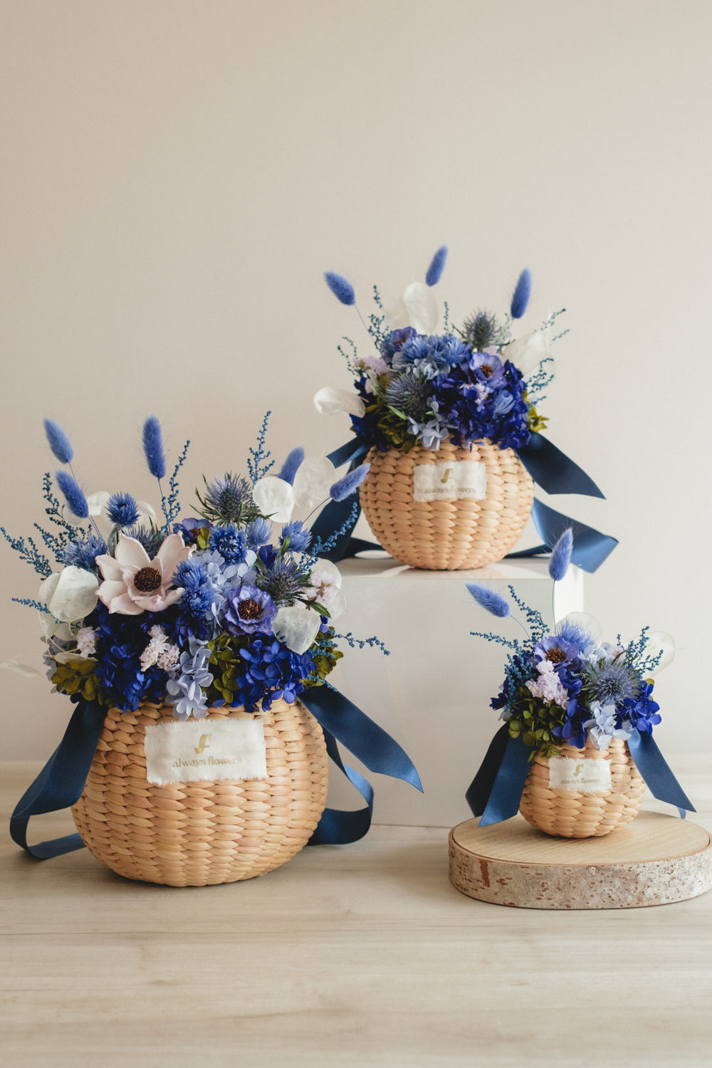 期間限定◆Flower BAG No.2/フラワーバッグアレンジ ブルーラズリ/ドライ&プリザーブドフラワー