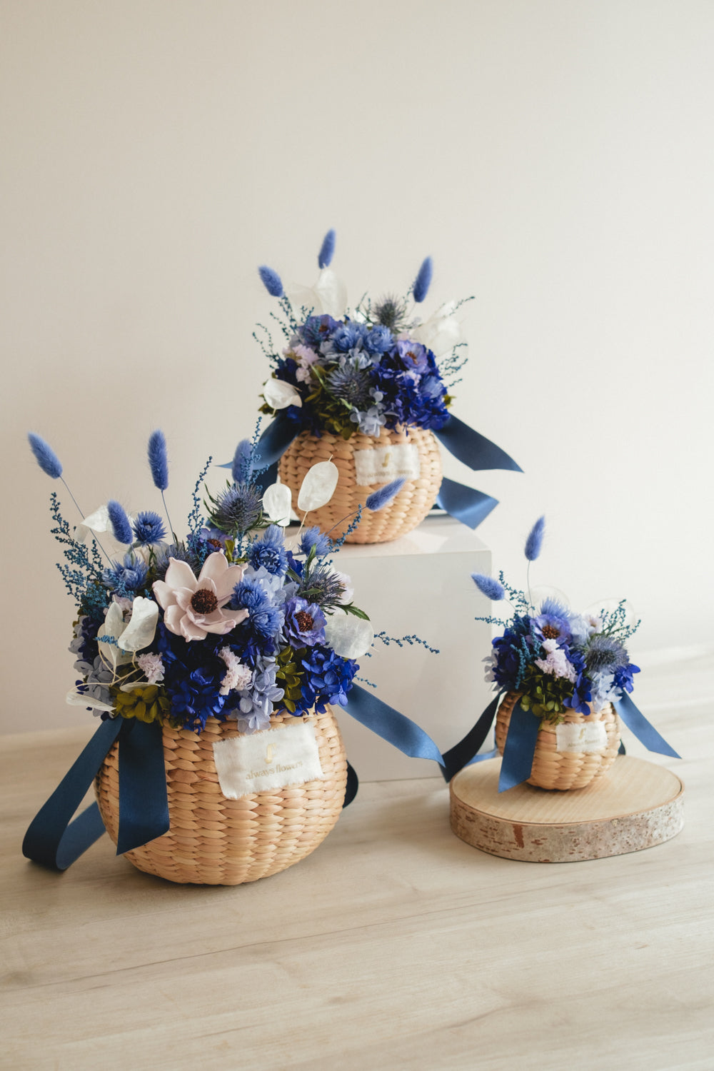 期間限定◆Flower BAG No.2/フラワーバッグアレンジ ブルーラズリ/ドライ&プリザーブドフラワー