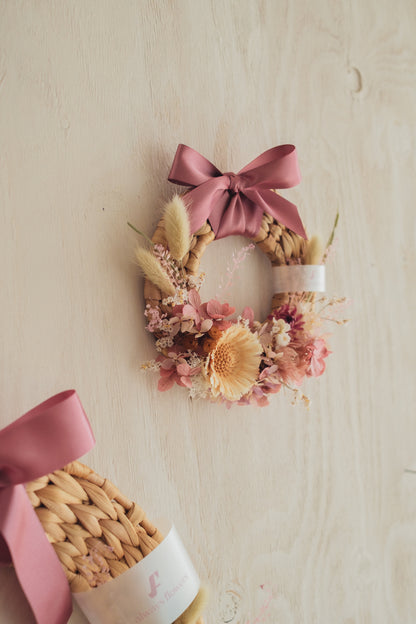 ◆新作◆Disc Wreath／ディスクリース　ラスティックピンク／ドライフラワー＆プリザーブドフラワー