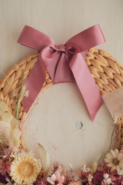 ◆新作◆Disc Wreath／ディスクリース　ラスティックピンク／ドライフラワー＆プリザーブドフラワー