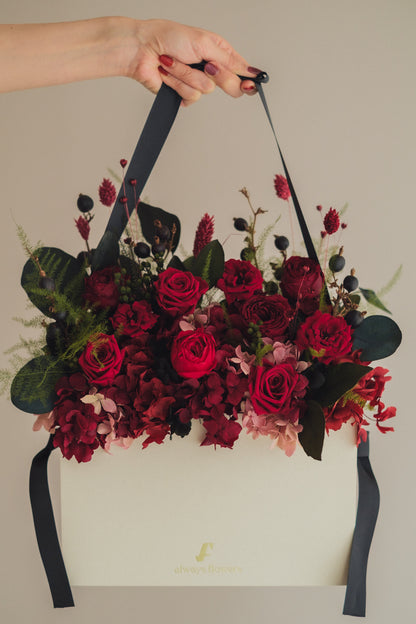 ◆NEW◆Flower BAG No.1／フラワーバッグアレンジ　ローズロマンス／プリザーブド＆ドライフラワー