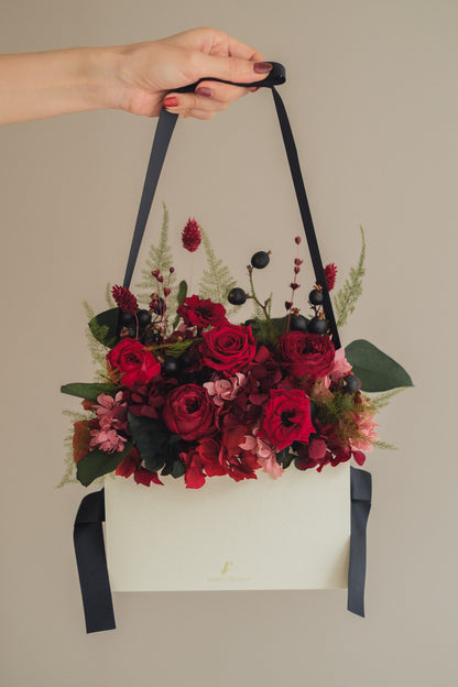 ◆NEW◆Flower BAG No.1／フラワーバッグアレンジ　ローズロマンス／プリザーブド＆ドライフラワー