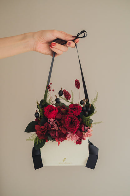 ◆NEW◆Flower BAG No.1／フラワーバッグアレンジ　ローズロマンス／プリザーブド＆ドライフラワー