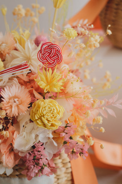 ◆ニューイヤーデザイン◆Flower BAG No.2／フラワーバッグアレンジ　ジョイフルドロップ／ドライ&amp;プリザーブドフラワー