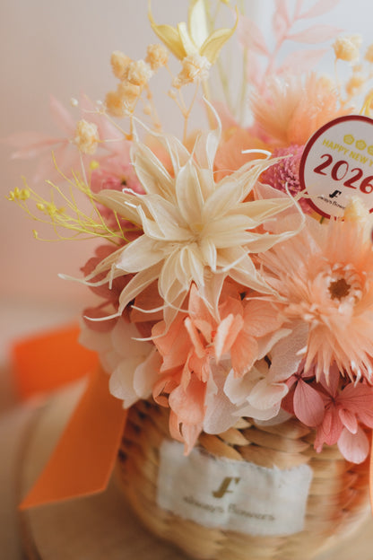 ◆ニューイヤーデザイン◆Flower BAG No.2／フラワーバッグアレンジ　ジョイフルドロップ／ドライ&amp;プリザーブドフラワー