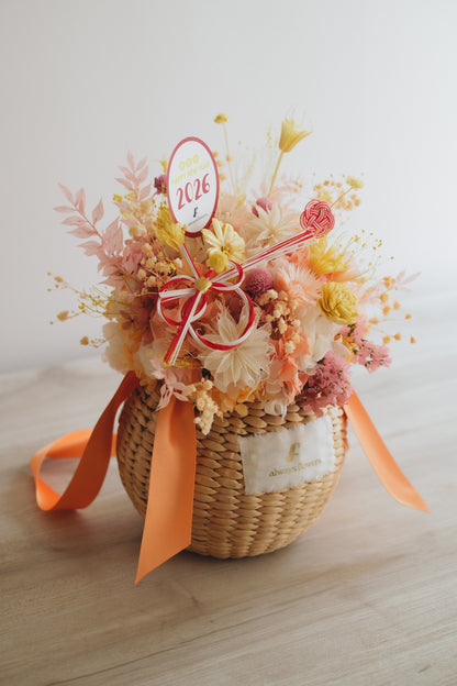 ◆ニューイヤーデザイン◆Flower BAG No.2／フラワーバッグアレンジ　ジョイフルドロップ／ドライ&amp;プリザーブドフラワー