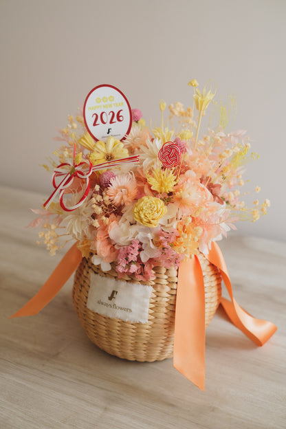 ◆ニューイヤーデザイン◆Flower BAG No.2／フラワーバッグアレンジ　ジョイフルドロップ／ドライ&amp;プリザーブドフラワー