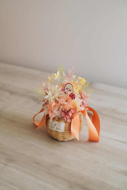 ◆ニューイヤーデザイン◆Flower BAG No.2／フラワーバッグアレンジ　ジョイフルドロップ／ドライ&amp;プリザーブドフラワー