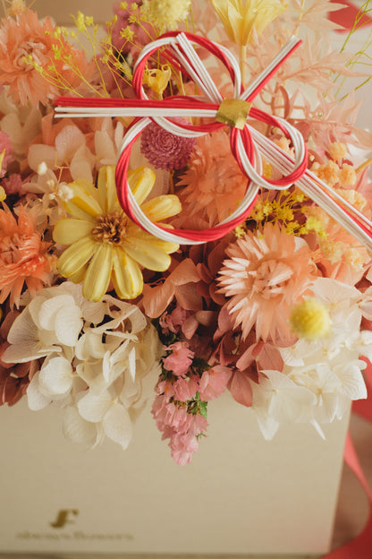 ◆ニューイヤーデザイン◆Flower BAG No.1／フラワーバッグアレンジ　ハピネスドロップ／ドライ&amp;プリザーブドフラワー