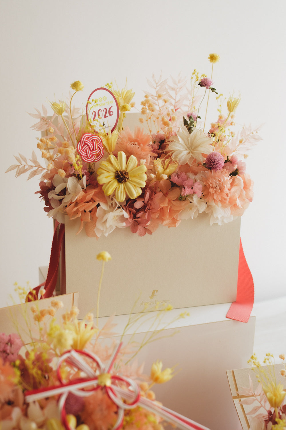 ◆ニューイヤーデザイン◆Flower BAG No.1／フラワーバッグアレンジ　ハピネスドロップ／ドライ&amp;プリザーブドフラワー