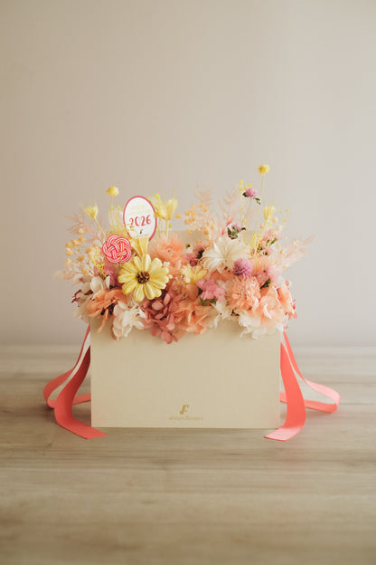 ◆ニューイヤーデザイン◆Flower BAG No.1／フラワーバッグアレンジ　ハピネスドロップ／ドライ&amp;プリザーブドフラワー