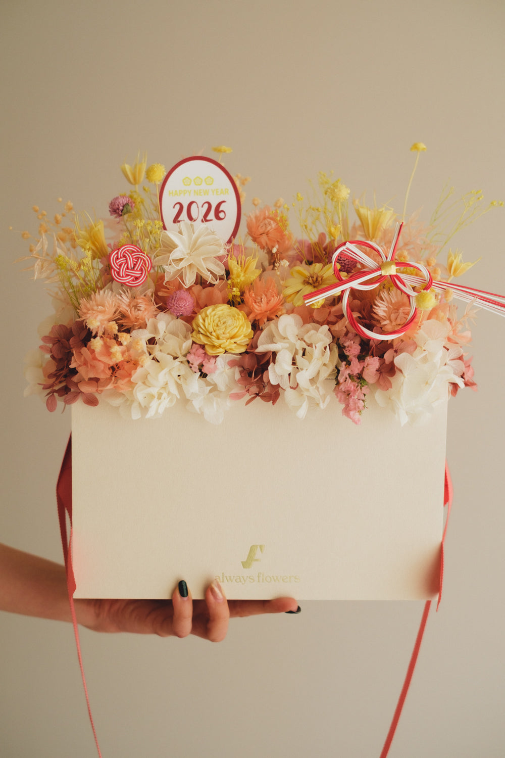 ◆ニューイヤーデザイン◆Flower BAG No.1／フラワーバッグアレンジ　ハピネスドロップ／ドライ&amp;プリザーブドフラワー