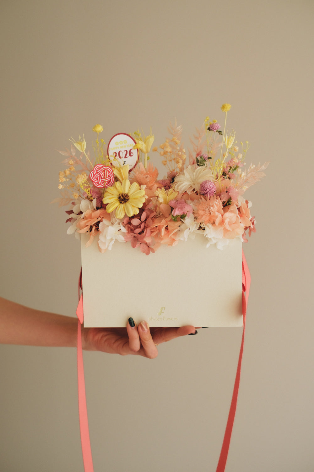 ◆ニューイヤーデザイン◆Flower BAG No.1／フラワーバッグアレンジ　ハピネスドロップ／ドライ&amp;プリザーブドフラワー