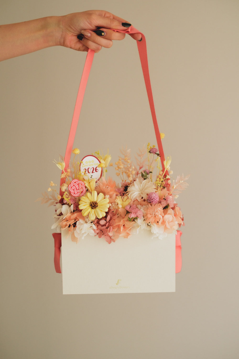 ◆ニューイヤーデザイン◆Flower BAG No.1／フラワーバッグアレンジ　ハピネスドロップ／ドライ&amp;プリザーブドフラワー