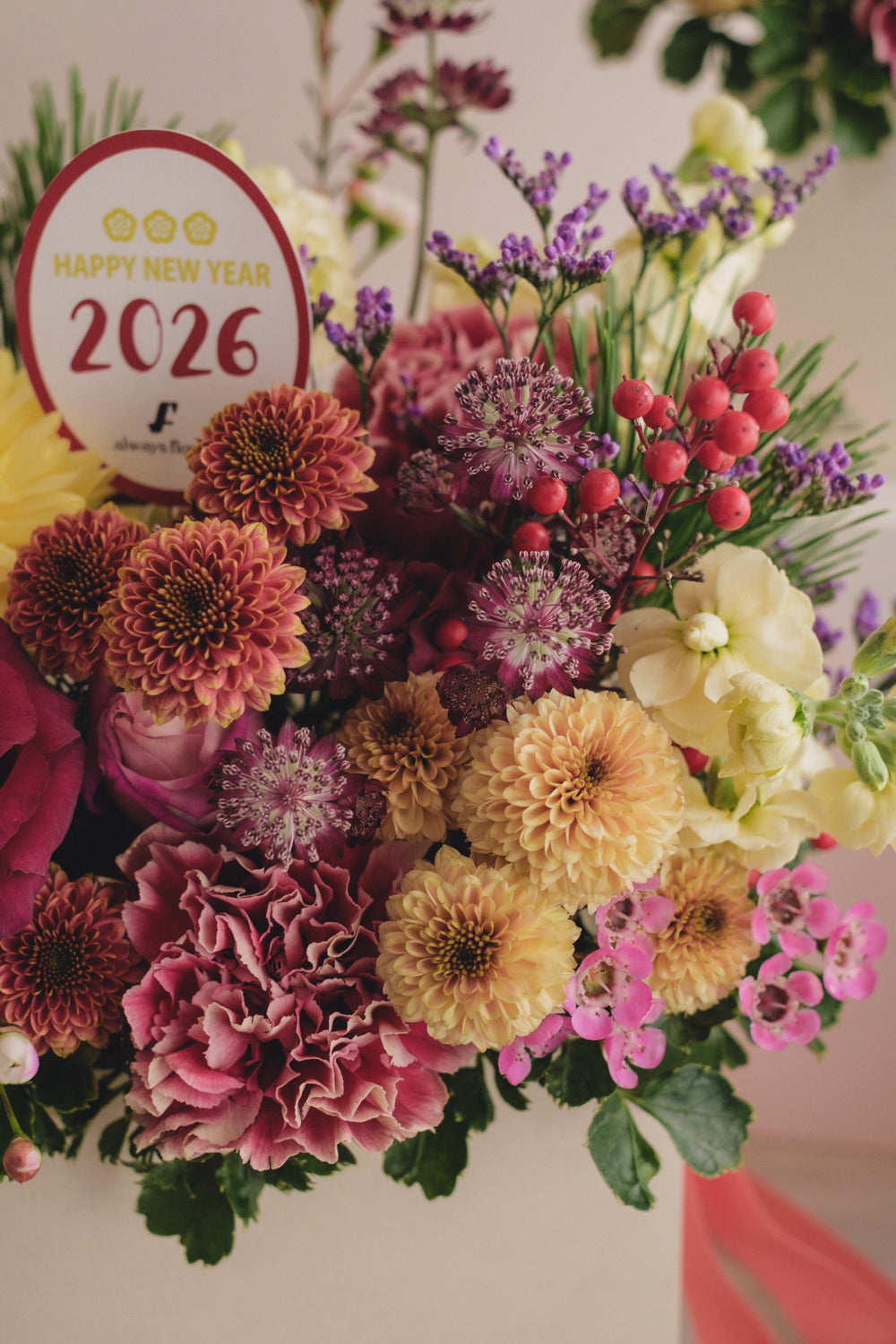 ◆12/27-1/21お届け限定◆Flower BAG No.1／フラワーバッグアレンジ　AKANE／生花