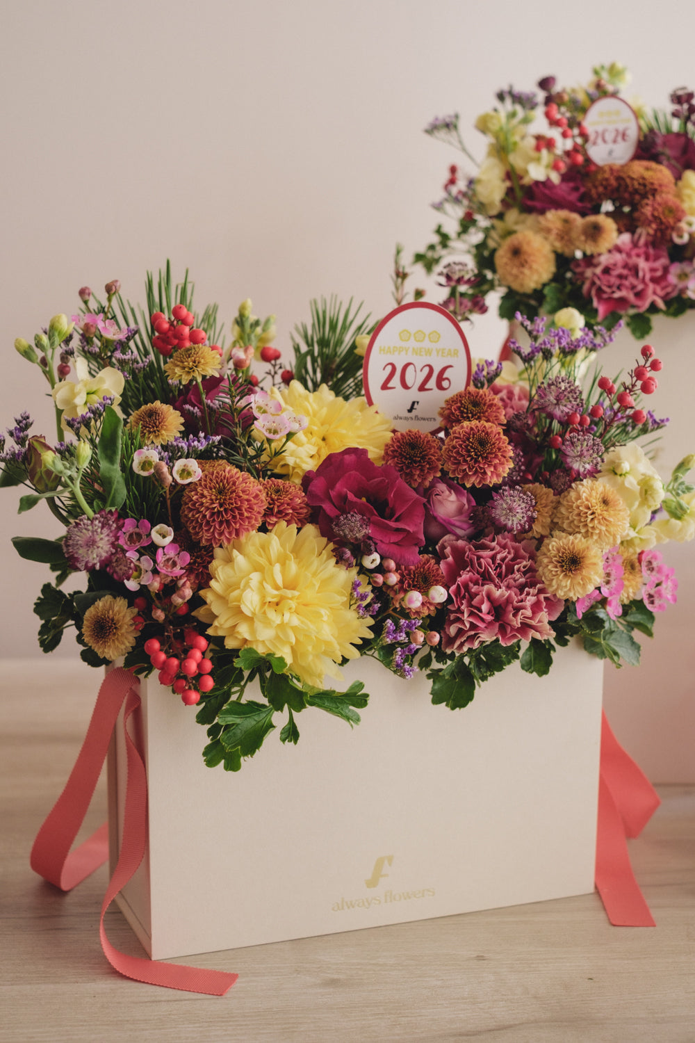 ◆12/27-1/21お届け限定◆Flower BAG No.1／フラワーバッグアレンジ　AKANE／生花