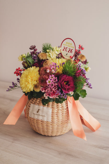 ◆12/27-1/21お届け限定◆Flower BAG No.2／フラワーバッグアレンジ　SHION／生花