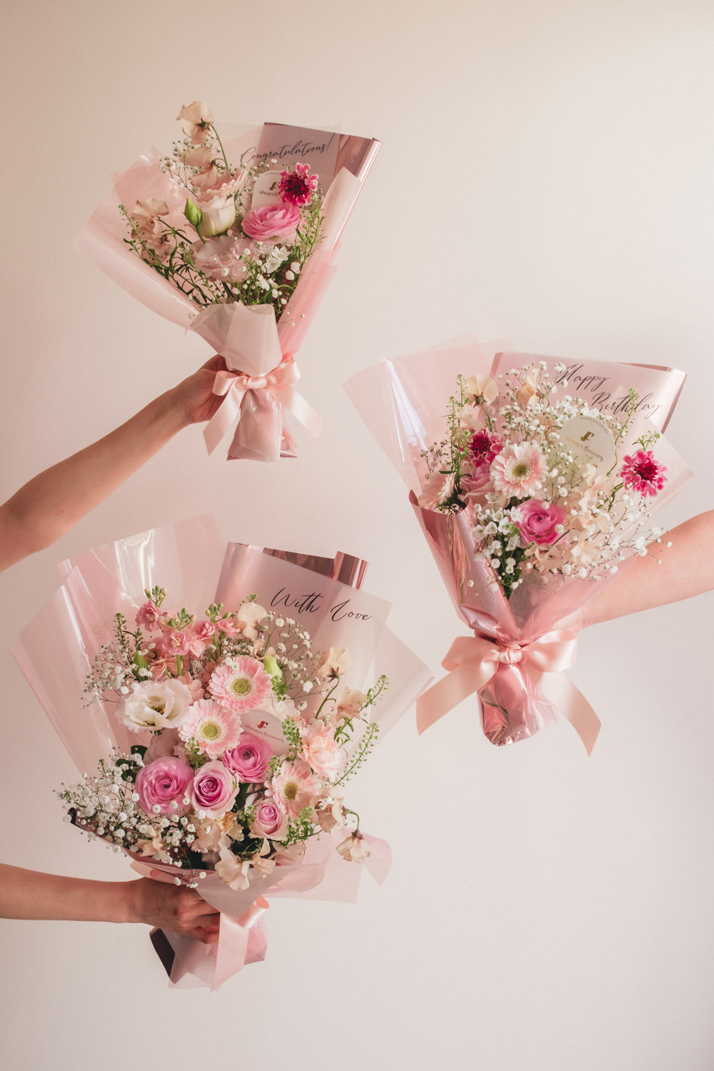 ◆1/6-3/22お届け限定◆Message Bouquet/メッセージブーケ ピンクシロップ/生花・花束