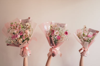 ◆1/6-3/22お届け限定◆Message Bouquet／メッセージブーケ　ピンクシロップ／生花・花束