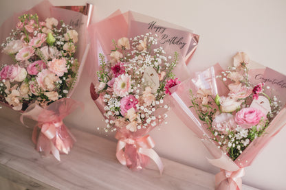 ◆1/6-3/22お届け限定◆Message Bouquet／メッセージブーケ　ピンクシロップ／生花・花束