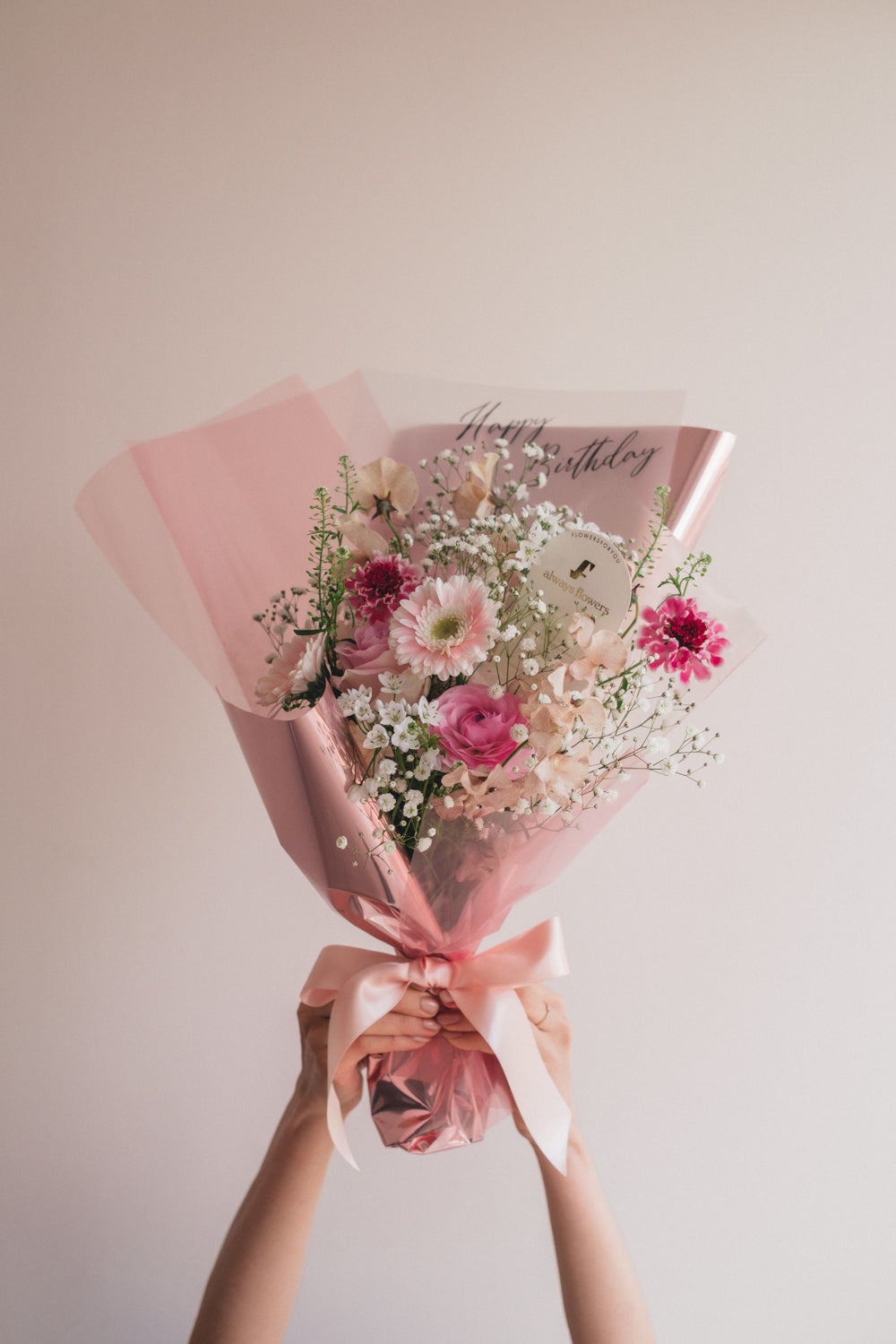 ◆1/6-3/22お届け限定◆Message Bouquet／メッセージブーケ　ピンクシロップ／生花・花束