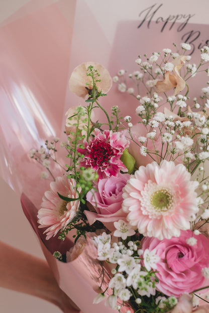 ◆1/6-3/22お届け限定◆Message Bouquet／メッセージブーケ　ピンクシロップ／生花・花束