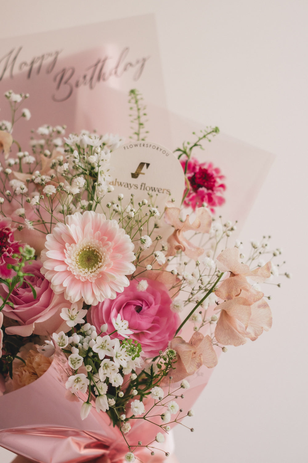 ◆1/6-3/22お届け限定◆Message Bouquet／メッセージブーケ　ピンクシロップ／生花・花束