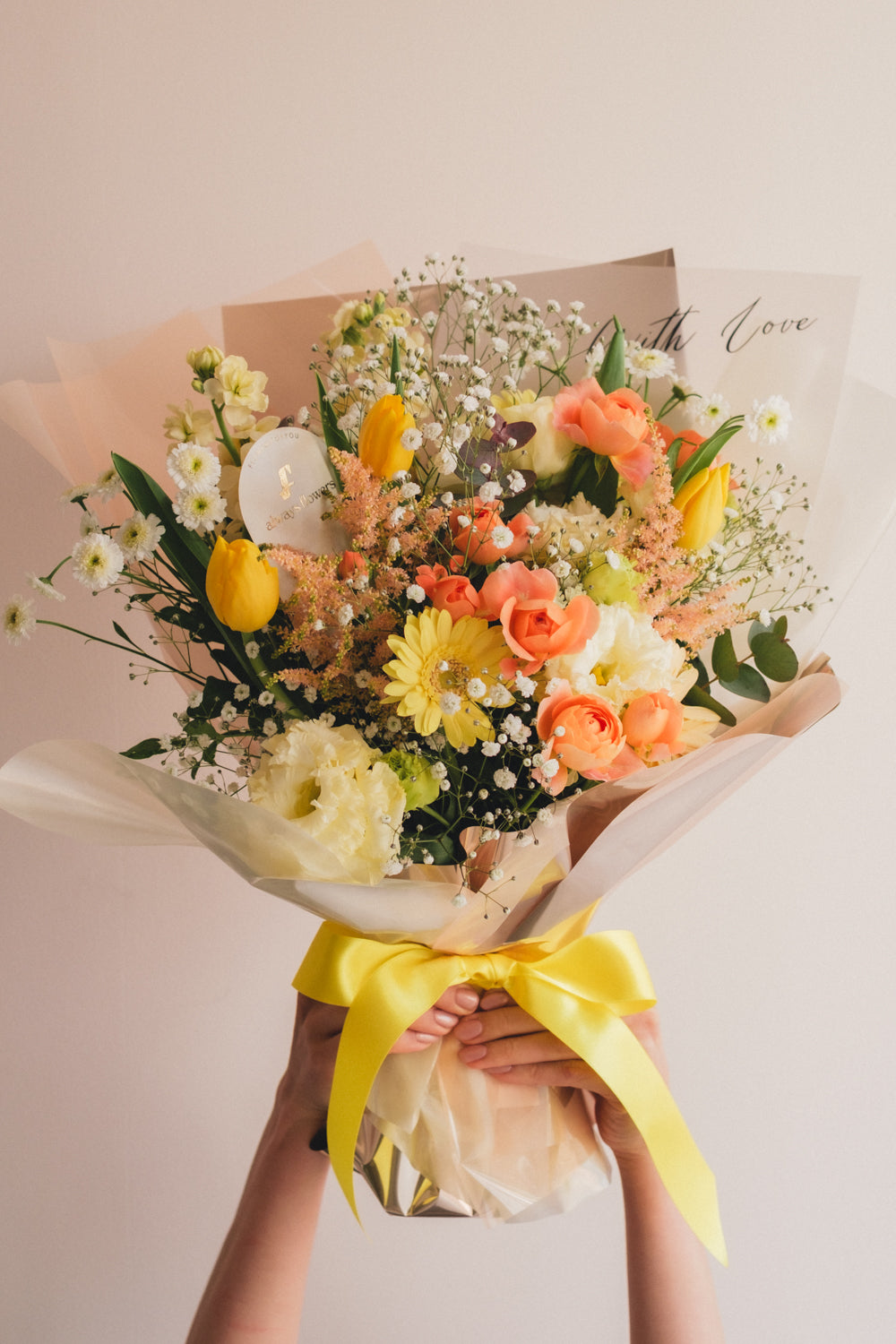 ◆1/6-3/22お届け限定◆Message Bouquet／メッセージブーケ　ビタミンムース／生花・花束