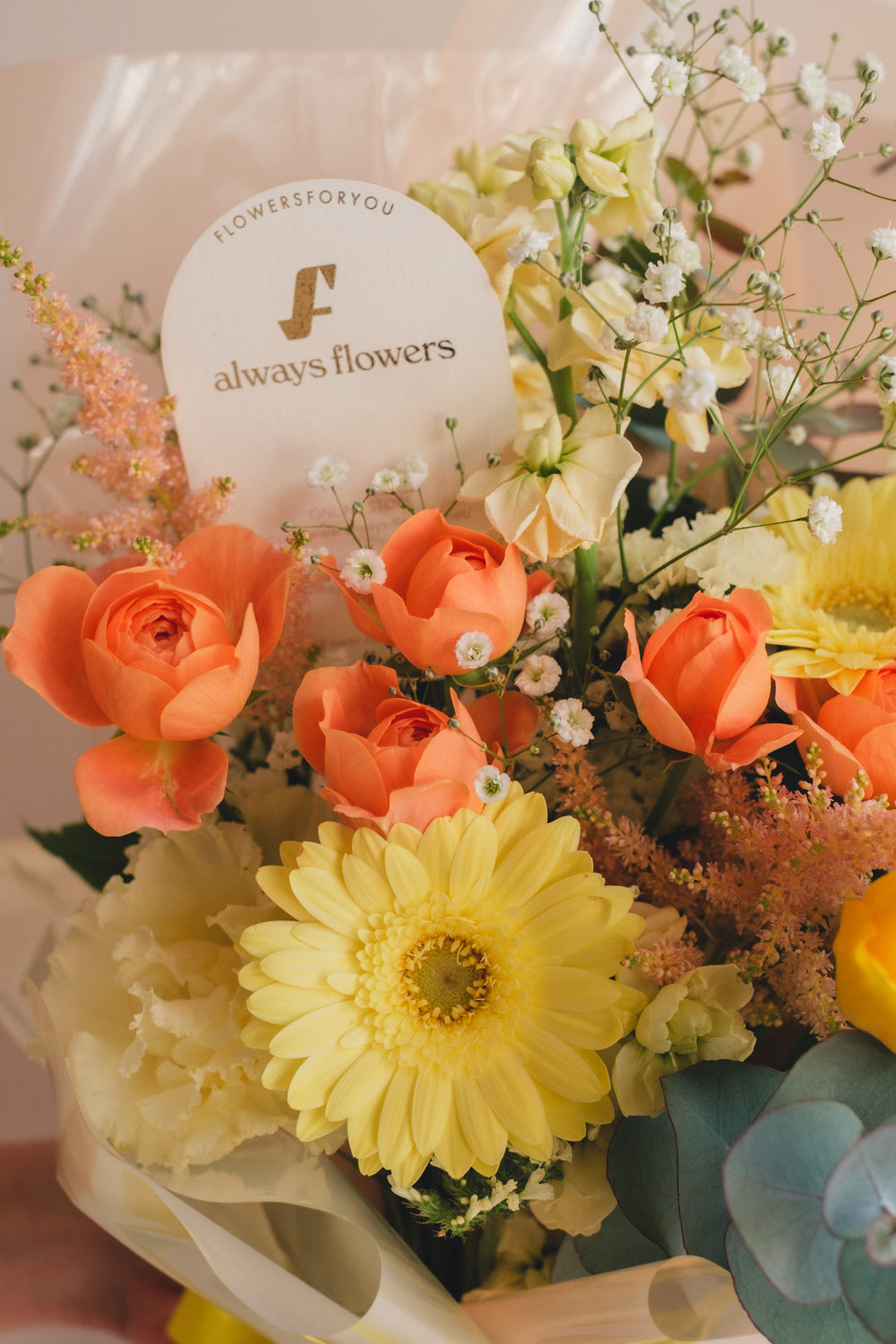 ◆1/6-3/22お届け限定◆Message Bouquet／メッセージブーケ　ビタミンムース／生花・花束