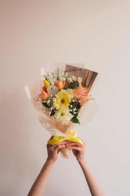 ◆1/6-3/22お届け限定◆Message Bouquet／メッセージブーケ　ビタミンムース／生花・花束