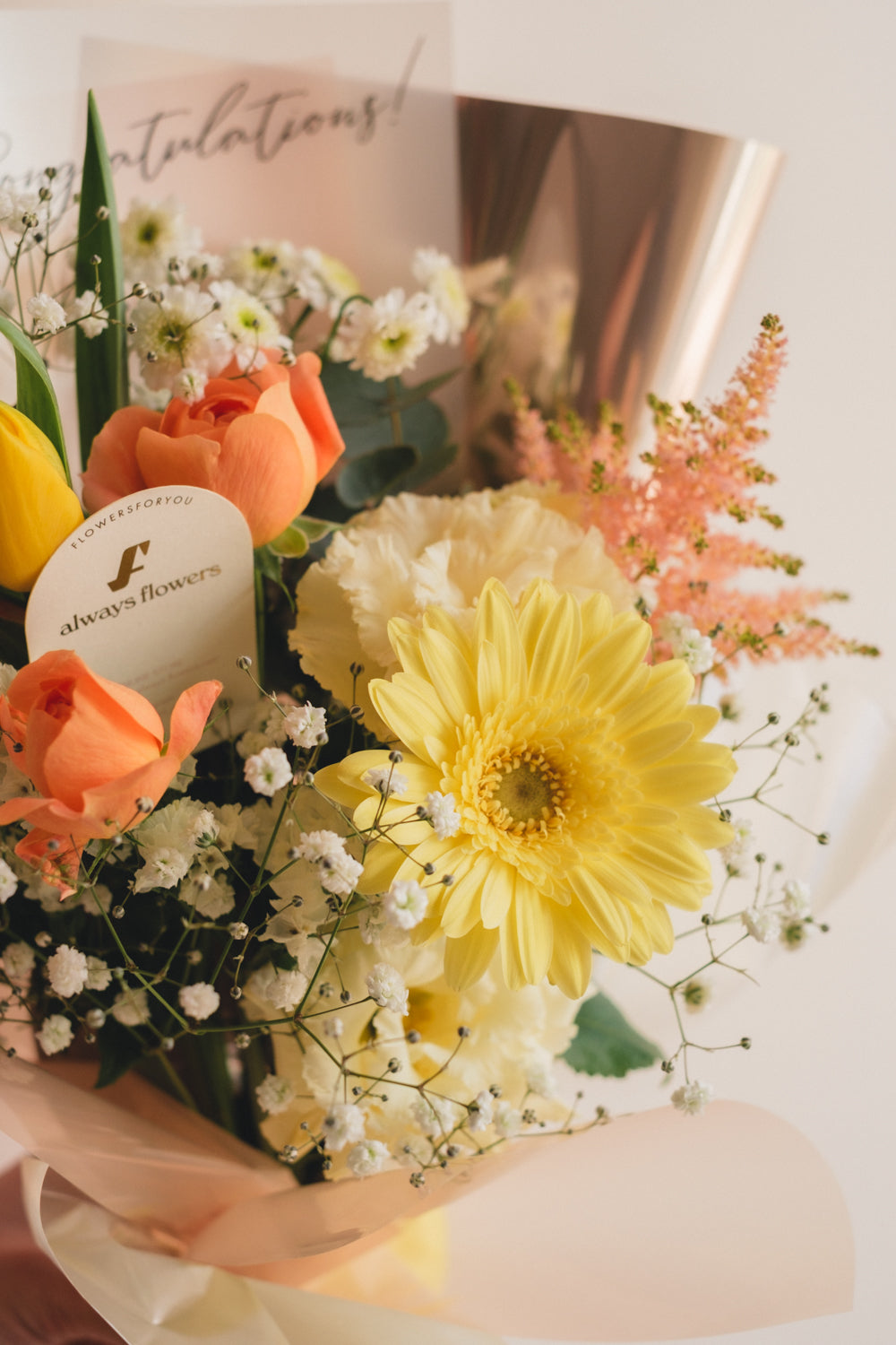 ◆1/6-3/22お届け限定◆Message Bouquet／メッセージブーケ　ビタミンムース／生花・花束